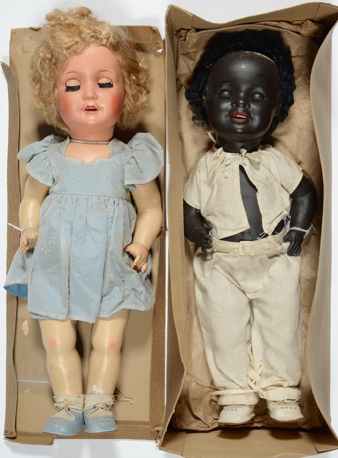 A KEONIG WERNICKE BISQUE BLACK BABY CHARACTER DOLL, C1930, WITH JOINTED COMPOSITION BODY INCLUDING