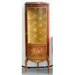 A REPRODUCTION MAHOGANY AND MARQUETRY  CORNER CABINET, 20TH C, IN LOUIS XV STYLE WITH GILTMETAL