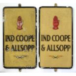 BREWERIANA / ADVERTISING. A PAIR OF CAST AND PAINTED ALUMINIUM BREWER'S NAMEBOARDS - IND COOPE &