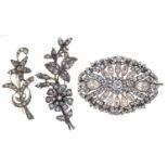 THREE PASTE BROOCHES, FIRST HALF 20TH C, 50-64MM Condition report  All complete and in good