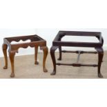 A MAHOGANY DRESSING STOOL, SPILLMAN & CO., LONDON, C1920, IN MID 18TH C STYLE, ON CABRIOLE LEGS WITH