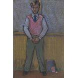 FREDERICK WILLIAM GEORGE (1889-1971) - PORTRAIT OF A BOY, PASTEL, 52 X 34CM Condition report