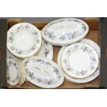 A ROYAL WORCESTER BONE CHINA JUNE GARLAND PATTERN DINNER SERVICE, PRINTED MARK Condition report