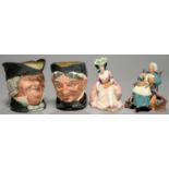 TWO ROYAL DOULTON BONE CHINA AND EARTHENWARE FIGURES OF KATHLEEN AND NANNY AND TWO ROYAL DOULTON