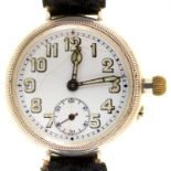 A SWISS SILVER WRISTWATCH WITH MILLED BEZEL, THE ENAMELLED DIAL WITH LUMINESCENT CHAPTERS, FIFTEEN