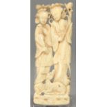 A JAPANESE IVORY GROUP OF TWO BEJIN AND A DEER, MEIJI PERIOD, 11.6CM H Condition report  One or
