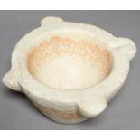A MARBLE MORTAR, 19TH C, 18CM H Condition report  Chipped and worn
