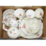 THE CONSTITUENT PARTS OF SEVERAL COALPORT MOULDED TEA SERVICES, EARLY 20TH C AND LATER, PRINTED AND