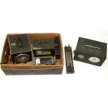 A METAL CASED BAROGRAPH, A VINTAGE STROBE LIGHT AND OTHER EQUIPMENT Condition report  Sold as
