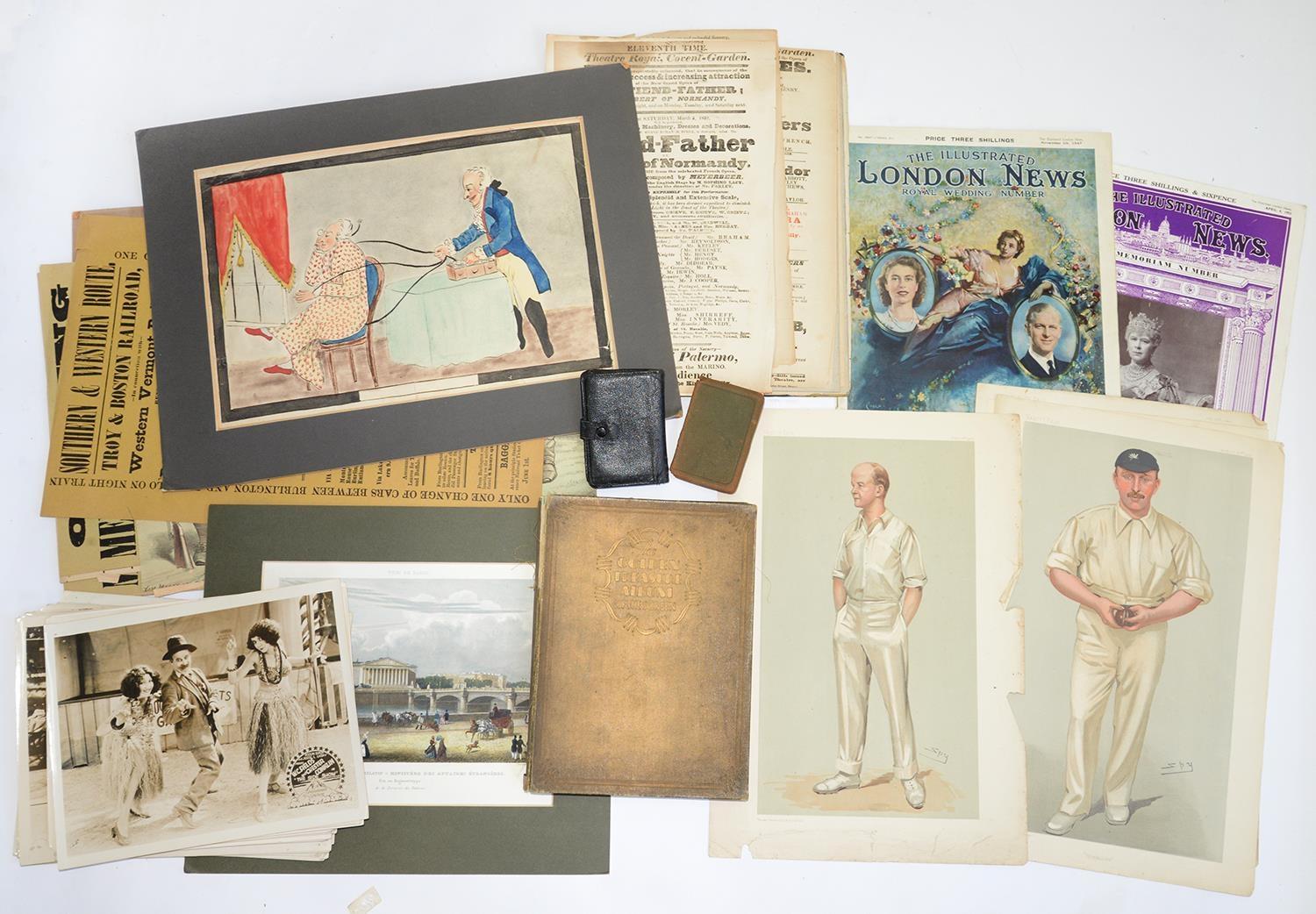 A SMALL COLLECTION OF PRINTED EPHEMERA, INCLUDING FILM STILLS, ILLUSTRATED LONDON NEWS SPECIAL
