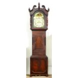 A VICTORIAN MAHOGANY EIGHT DAY LONGCASE CLOCK, C1860, THE BREAKARCHED, PAINTED DIAL WITH HORSE AND