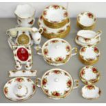 A ROYAL ALBERT OLD COUNTRY ROSES PATTERN DINNER SERVICE, TRINKET WARE AND A TABLE TELEPHONE EN