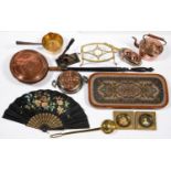 MISCELLANEOUS METALWARE AND OTHER ITEMS, INCLUDING FAN AND MINIATURES, ETC