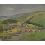 ELLA COATES (1884 - 1937) - BURNSALL YORKSHIRE, SIGNED, SIGNED AGAIN (ELLA G B BANKS) AND