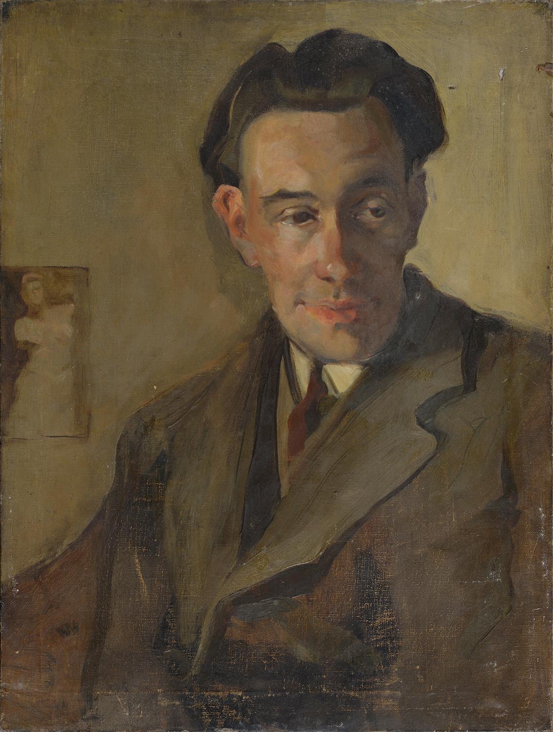 ATTRIBUTED TO ELLA COATES (1884-1937) - PORTRAIT OF AN OFFICER; PORTRAIT OF A MAN, TWO, BUST LENGTH, - Image 2 of 2