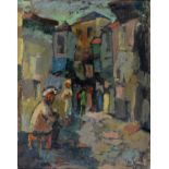 JONA MACH (1917-1999) - STREET SCENES JERUSALEM, A PAIR, BOTH SIGNED, DATED '53 AND INSCRIBED IN