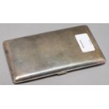 A GEORGE VI SILVER CIGARETTE CASE, ENGINE TURNED, 8.2 X 14CM, BY W NEALE LTD, BIRMINGHAM 1939, 8