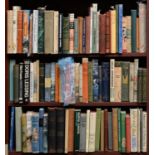 FIFTEEN SHELVES OF MISCELLANEOUS BOOKS, INCLUDING FICTION, CLASSICAL LITERATURE, ETC