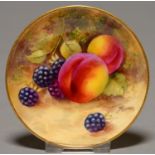A ROYAL WORCESTER PIN TRAY, 1938, PAINTED BY FREEMAN, SIGNED, WITH AN ALL OVER STILL LIFE OF FRUIT