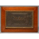 AN ELECTROFORMED METAL BAS RELIEF OF THE LAST SUPPER, AFTER PHILIPPE DE CHAMPAIGNE, LATE 19TH C,