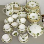 A ROYAL WORCESTER BONE CHINA MATHON PATTERN DINNER SERVICE, C1965, PRINTED MARK Although not each