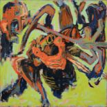 PAUL ZIEMACKI (1968 - ) - DANCE II, SIGNED, DATED JAN. '89 AND INSCRIBED VERSO, OIL ON CANVAS, CIRCA