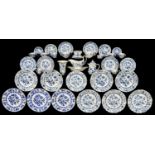 A MEISSEN BLUE AND WHITE ONION PATTERN PART DINNER SERVICE, 19TH AND 20TH C AND A MATCHING VASE,