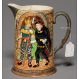 A BESWICK SHAKESPEARE JUG, MOULDED WITH SCENES AND INSCRIBED HAMLET PRINCE OF DENMARK AND HAMLET -