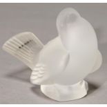 A LALIQUE FROSTED GLASS MODEL OF A BIRD, 8.5CM H, ENGRAVED LALIQUE FRANCE Good condition