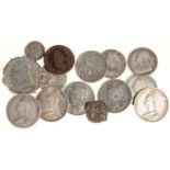 UNITED KINGDOM SILVER COINS. FLORIN, VICTORIA, VARIOUS DATES (6), SEVERAL OTHERS, UNITED STATES OF