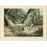 JOHN HARRIS AFTER WILLIAM J SHAYER - HUNTING SCENES, A SET OF FOUR, LITHOGRAPHS IN COLOUR WITH