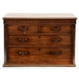 A GEORGE III MAHOGANY CHEST OF DRAWERS, FORMERLY THE UPPER PART OF A CHEST ON CHEST, 79CM H; 116 X
