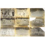 NOTTINGHAM. NINE RARE POSTCARD SIZED PHOTOGRAPHIC GLASS NEGATIVES OF COAL PICKERS DURING THE