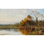 DANIEL SHERRIN – ON THE RIVER MOLE NEAR DORKING, SIGNED, INSCRIBED VERSO EVENING ON THE MOLE NEAR