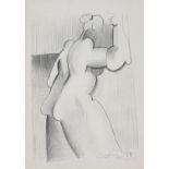GEOFFREY KEY (1941 - ) - FEMALE NUDE, SIGNED AND DATED (IN BLUE INK) '74, PENCIL, 25.5 X 18CM Good