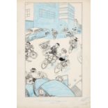 JOSEPH LEE (1901-1975) - NEW SAFETY RULES (PUBLISHED 29 JULY 1954), SIGNED, PEN, INK AND BLUE