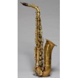 A BRASS SAXOPHONE INSCRIBED DORE PARIS Localised corrosion and discoloured lacquer, apparently