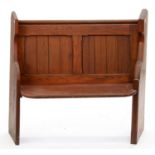 A STAINED PINE PEW, SEAT HEIGHT 42CM, 105CM W Good, solid condition. Scuffs and scratches consistent