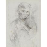 EVELYN GIBBS (1905-1991) - STUDY OF A BOY, SIGNED, PEN, INK AND GREY WASH, 41.5 X 31CM Good