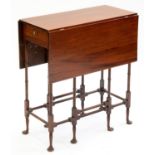 A MAHOGANY SPIDER LEG TABLE, 19TH C, WITH DROP LEAF TOP, 72CM H; 64 X 90CM Restored, top repolished