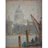 ELLA MARY BANKS, NÉE COATES (1884-1937) - ST PAUL'S CATHEDRAL FROM THE RIVER THAMES; HARBOUR