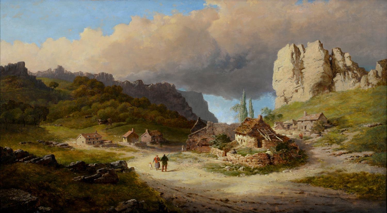 EDMUND JOHN NIEMANN (1813-1876) - THE LIME KILNS CHEDDAR, SIGNED, DATED '70 AND INSCRIBED, OIL ON