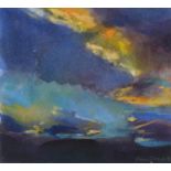 FRANCIS BOWYER PRWS (1952-) - DUSK IN THE HIGHLANDS, SIGNED AND DATED '86, SIGNED AGAIN AND