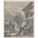 AFTER WILLIAM HOGARTH - GIN LANE AND OTHER SUBJECTS, EIGHT, ENGRAVINGS, LATE 18TH C AND LATER,