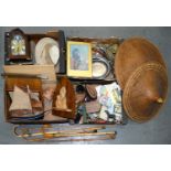 MISCELLANEOUS ITEMS, INCLUDING A VICTORIAN MAHOGANY WRITING BOX, 27CM W, A MODEL SAILING SHIP,