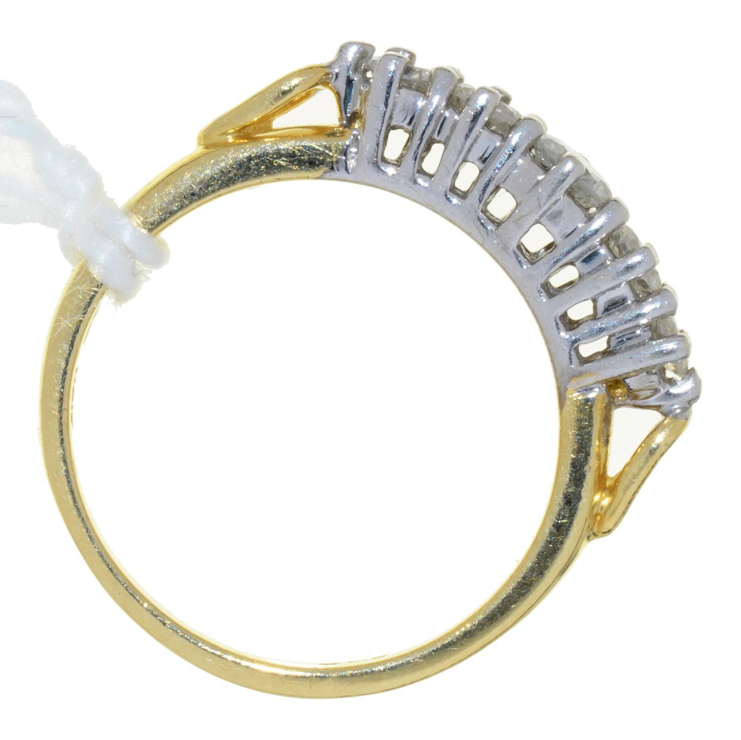 A DIAMOND FIVE STONE RING, 18CT GOLD HOOP, 4G, SIZE K½ Good condition - Image 2 of 2