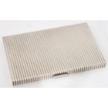 ASPREY & CO. A SILVER CIGARETTE CASE, RIBBED OVERALL, 8 X 12.5CM, MARK OF ASPREY & CO LTD, ASPREY