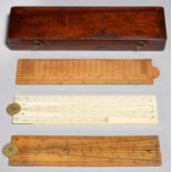 MATHEMATICAL INSTRUMENTS. AN ENGLISH IVORY SECTOR, 19TH C, WITH BRASS HINGE, 3.5 X 16.5CM (