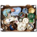 MISCELLANEOUS ORNAMENTAL CERAMICS, INCLUDING WEDGWOOD JASPER TRINKET WARE In overall good condition