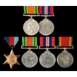 WWII GROUP OF THREE, 1939-1945 STAR, WAR MEDAL AND AFRICA SERVICE MEDAL N38625 W MATSHEKA, DEFENCE